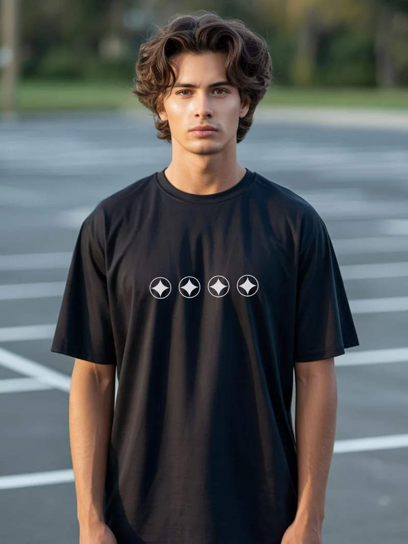 NOBERO  Black Oversized T-Shirt for Men  | Best Price UAE