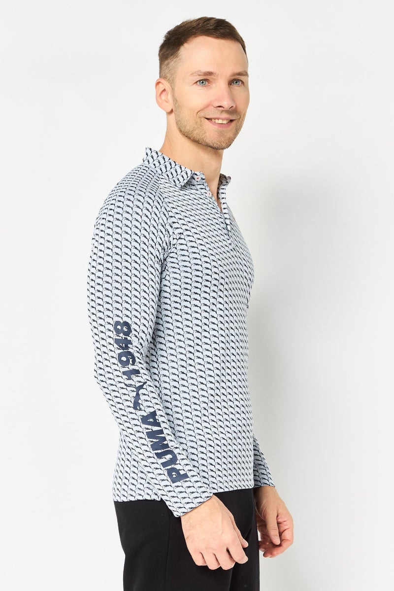 PUMA Men Sportswear Fit Long Sleeve Outdoor Polo Shirt, Multicolor - Image 3