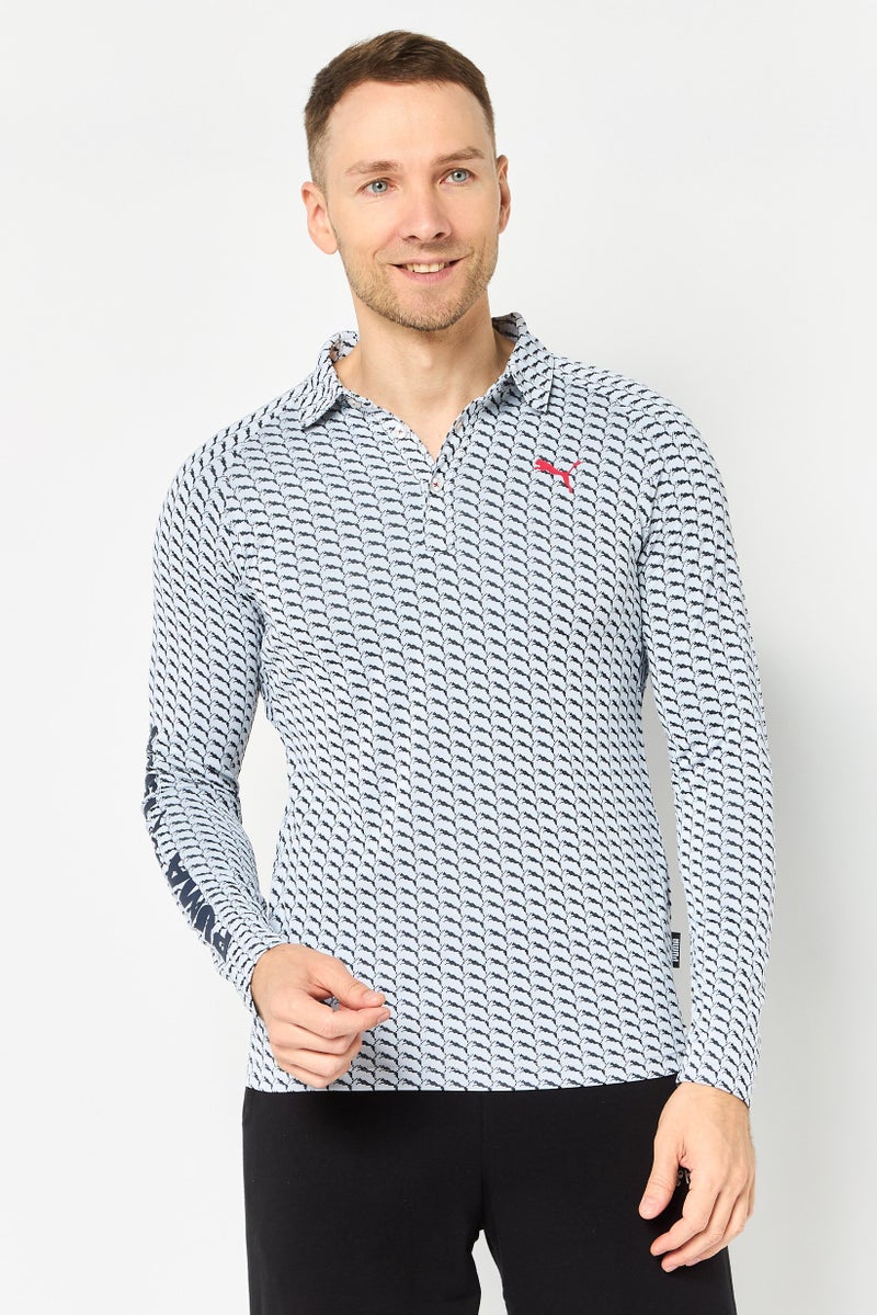 PUMA Men Sportswear Fit Long Sleeve Outdoor Polo Shirt, Multicolor - Image 1