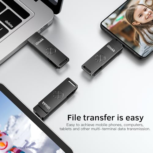 iDiskk USB C Flash Drive 1TB Speed up to 1000MB/s Memory Stick, Type C+USB A 3.2 Gen2 Portable External Solid State SSD Thumb Drive for iPhone 15 USB C iPad, MacBook,Laptops,Android Phone and PC - Image 5