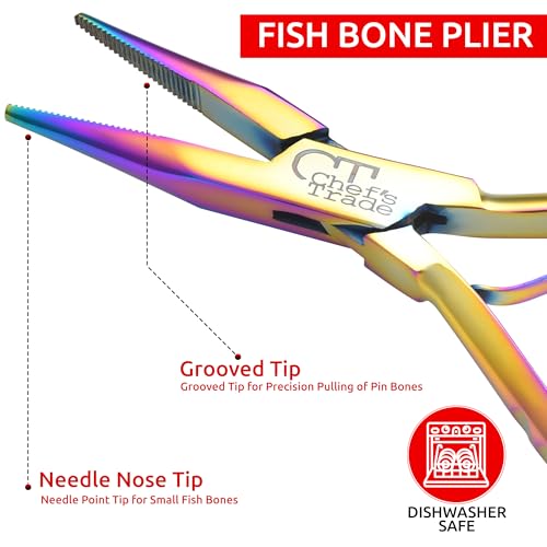 CHEF'S TRADE Fish Bone Pliers/Tweezers Stainless Steel Washable (plasma) - Image 4
