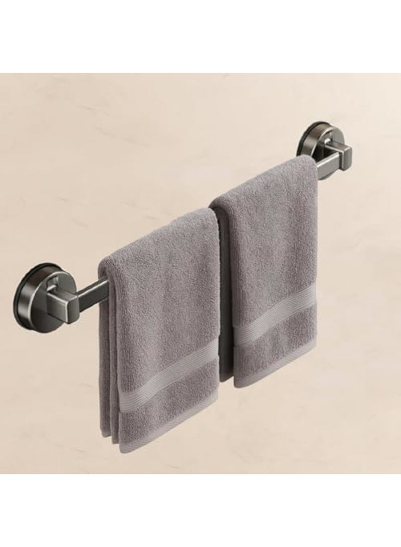 SYOSI Suction Cup Towel Bar (16in/40cm) – Waterproof, Rustproof, Adjustable Towel Rack for Bathroom & Kitchen – Easy No-Drill Installation, Reusable and Removable, Ideal for Glass, Mirror, Tile (Gray) - Image 1