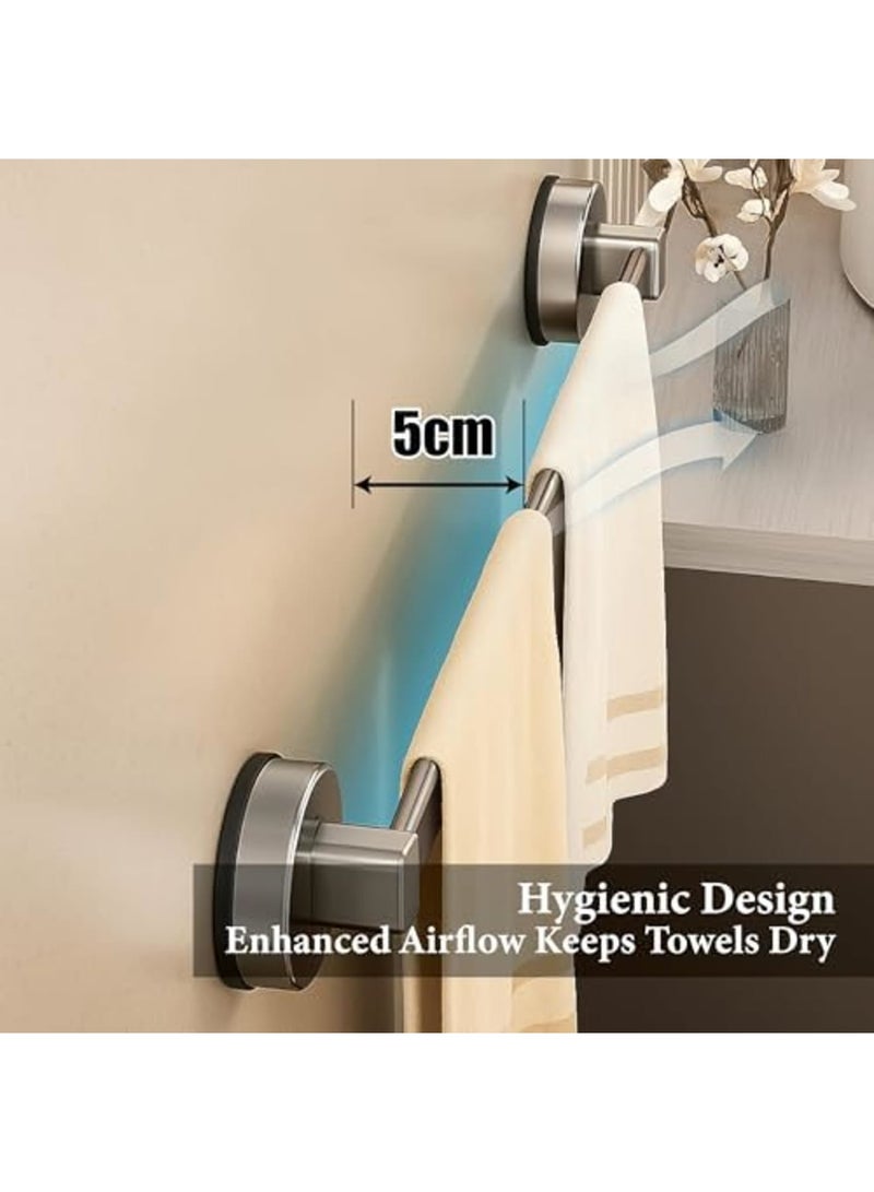 SYOSI Suction Cup Towel Bar (16in/40cm) – Waterproof, Rustproof, Adjustable Towel Rack for Bathroom & Kitchen – Easy No-Drill Installation, Reusable and Removable, Ideal for Glass, Mirror, Tile (Gray) - Image 4