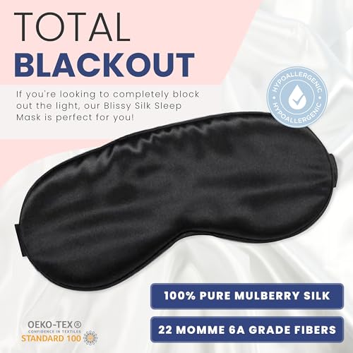 Blissy Silk Sleep Mask Eye Sleeping Mask for Women Men for Total Blackout 100 Pure Mulberry Silk 22 Momme 6a Fibers Blindfold Sleep Mask Side Sleeper Eye Cover Non Adjustable - Image 5