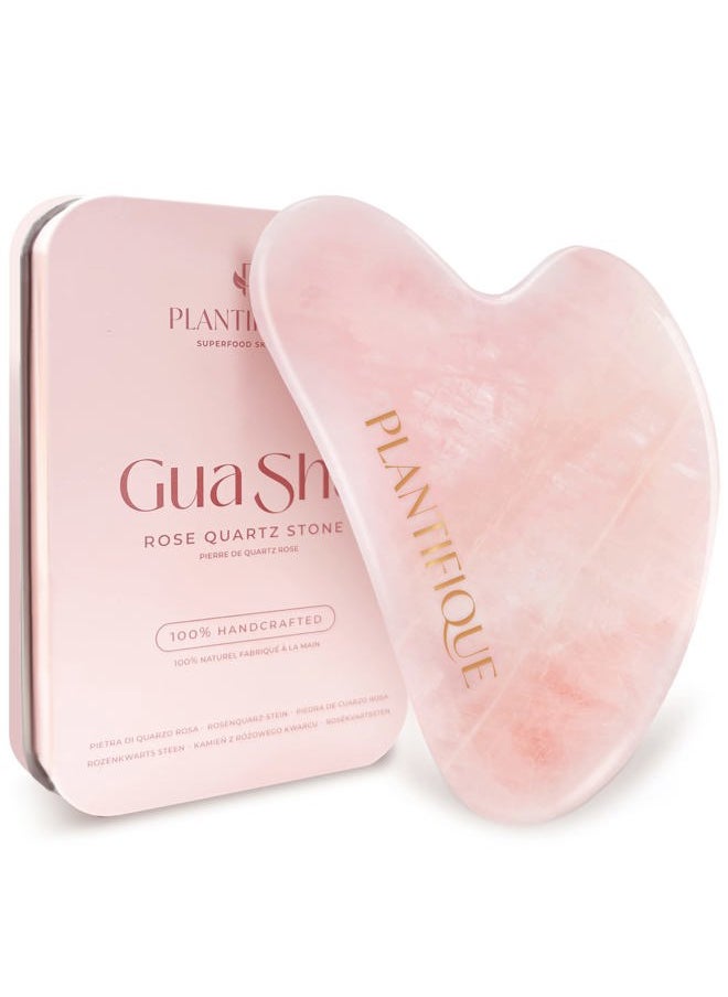 Plantifique - Rose Quartz Gua Sha Tool – Anti-Aging Face Massager & Jawline Shaper for Skincare Routine – Facial Massage & Skin Care Gift - Image 1
