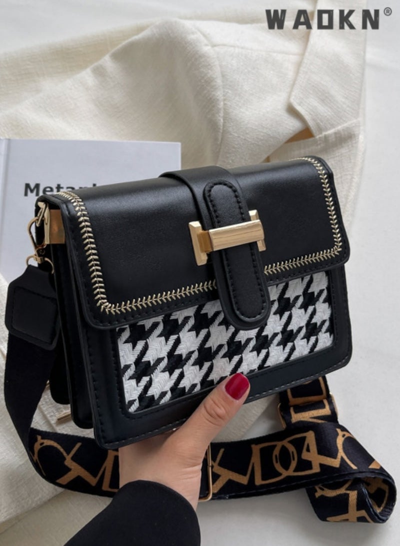 WAOKN Small Crossbody Bags for Women, Lady Leather Shoulder Bag, Women’s Handbag, Purses Fashion Leather Lightweight Handbags Shoulder Bag, Adjustable Strap,Korean version of women's bag high-grade texture versatile fashion shoulder small square bag broadband messenger bag - Image 5