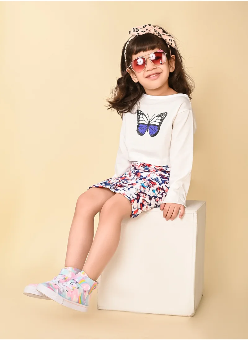 LILPICKS White Blue Girls Wear Clothing set