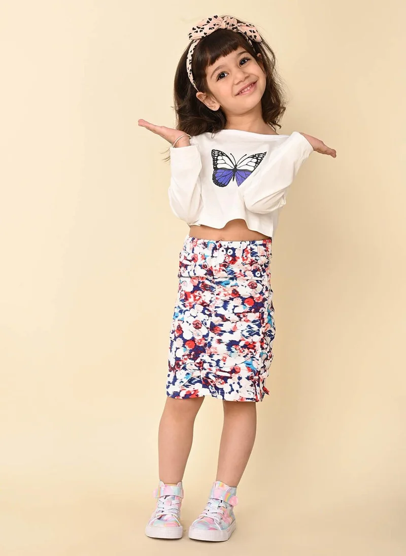 LILPICKS White Blue Girls Wear Clothing set