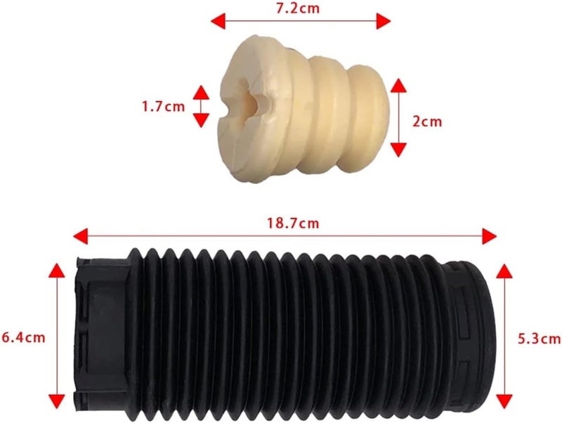 QASULER Car Front Shock Absorber Buffer Rubber Boot Set - Image 2