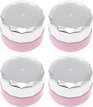 Healeved 4pcs Plastic Square Nail Polish Bottles Cream Nail Polish Jars As Shown - Image 1