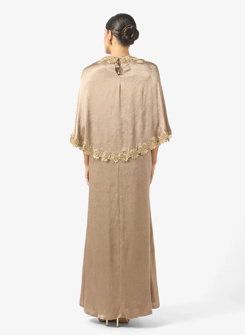 جولدن ابل Split Bordered Sleeved Dress