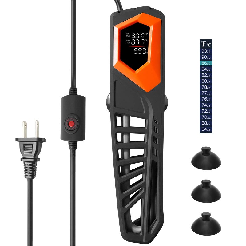 HITOP 600W Titanium Aquarium Heater - Digital Fish Heater with LED Temp Display and External Controller, for Large Fish Tank 75~180Gallon - Image 1