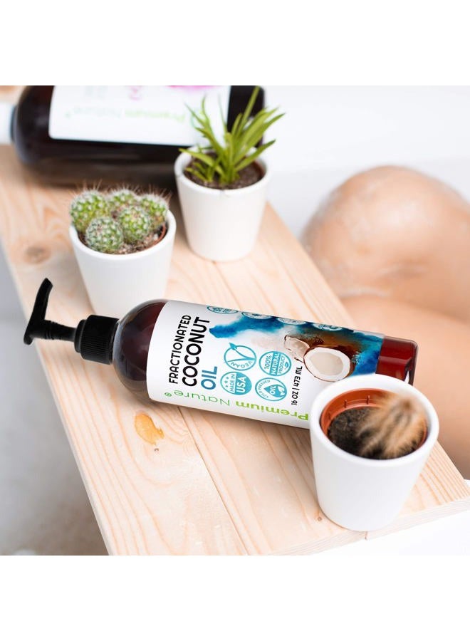 Premium Nature Fractionated Coconut Oil Massage Oils - Liquid MCT Natural & Pure Body Oil Carrier Massage Oil for Hair & Skin 16 Oz Clear Pump Included Packaging May Vary - Image 3