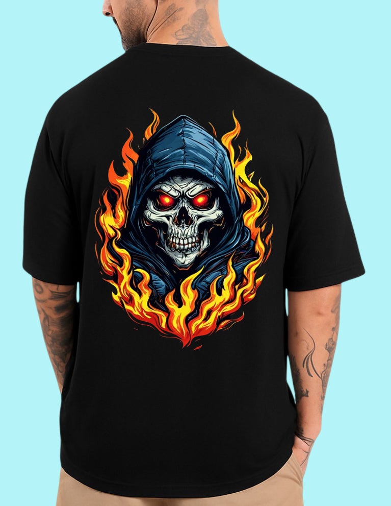DIVIS Men's Black Graphic Back Print T-Shirt - Image 1
