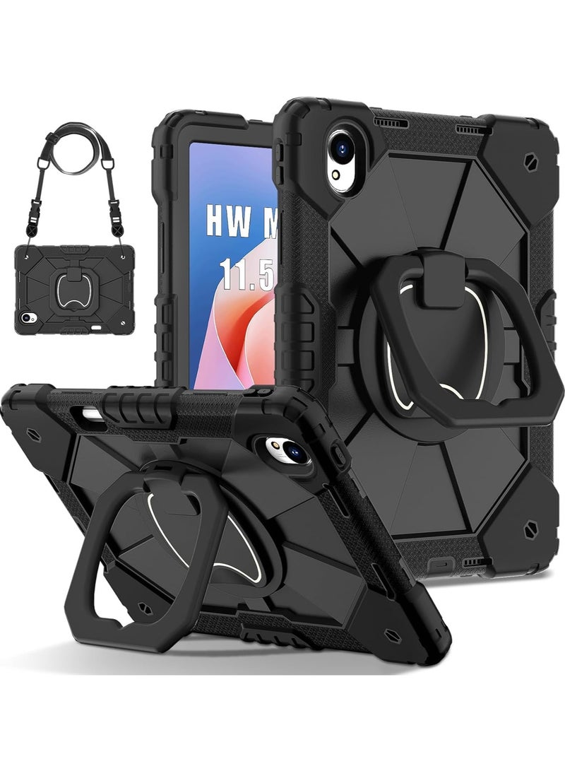 General Case Compatible with Huawei MatePad 11.5 S 2024 Tablet Case, Shockproof Military Grade Protective Cover with Shoulder Strap & Handle Grip Ring Kickstand  - Image 1