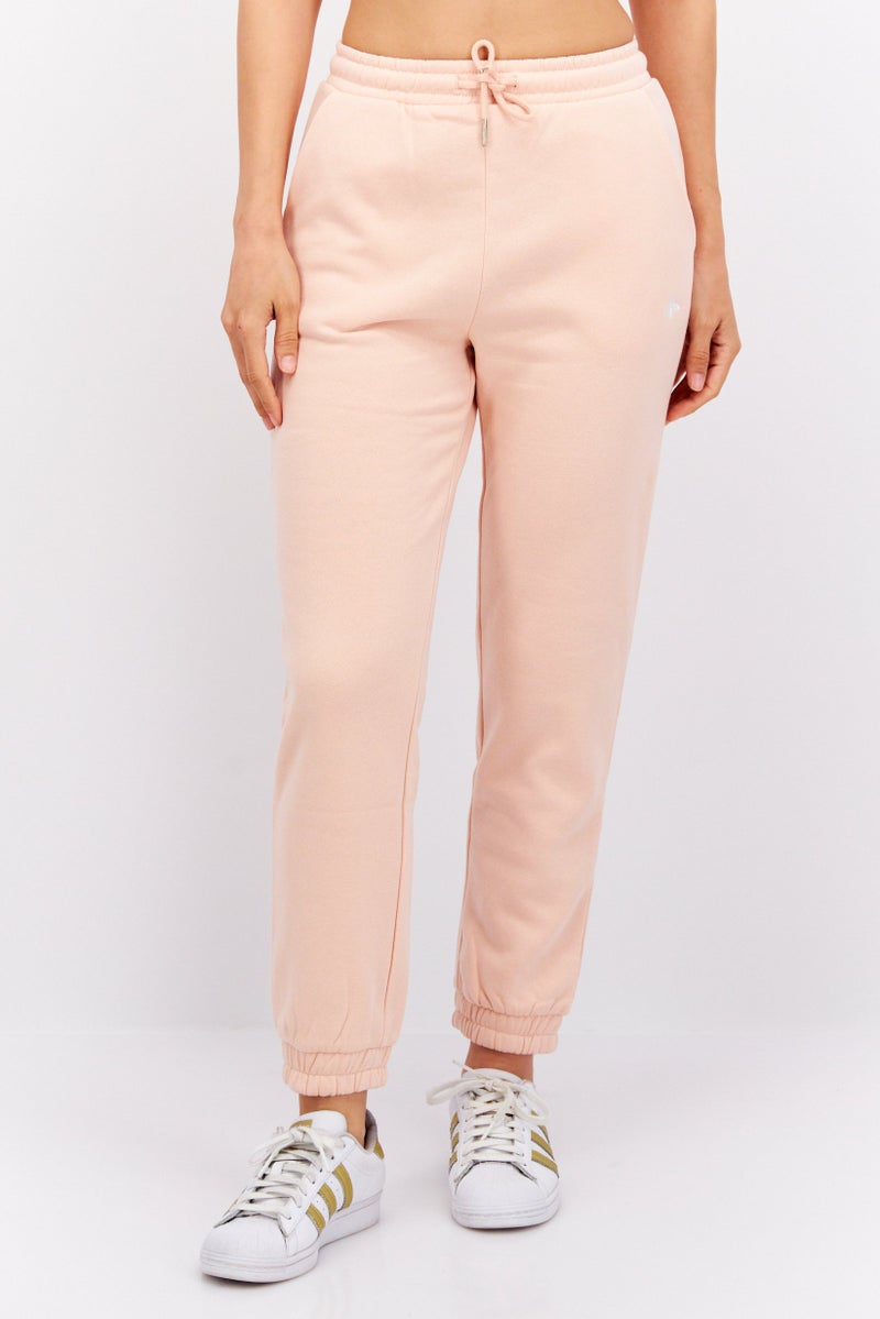 MODE Women Regular Fit Embroidered Sweatpants, Light Peach - Image 1
