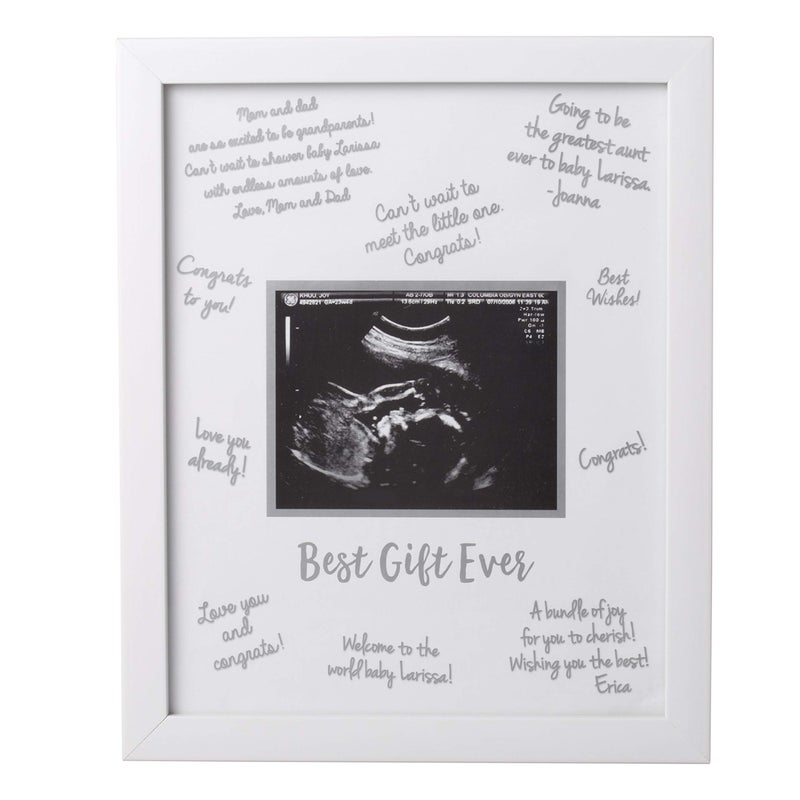Tiny Ideas Sonogram Signature Frame - Ultrasound Picture Keepsake, Gender Neutral Baby Shower Decor, First Time Moms Pregnancy Gift, Guest Book Alternative, Ideal for Nursery, Marker Included - Image 1