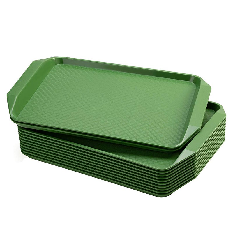 Eslite Plastic Fast Food Serving Tray1695 by 1182InchSet of 12 Green