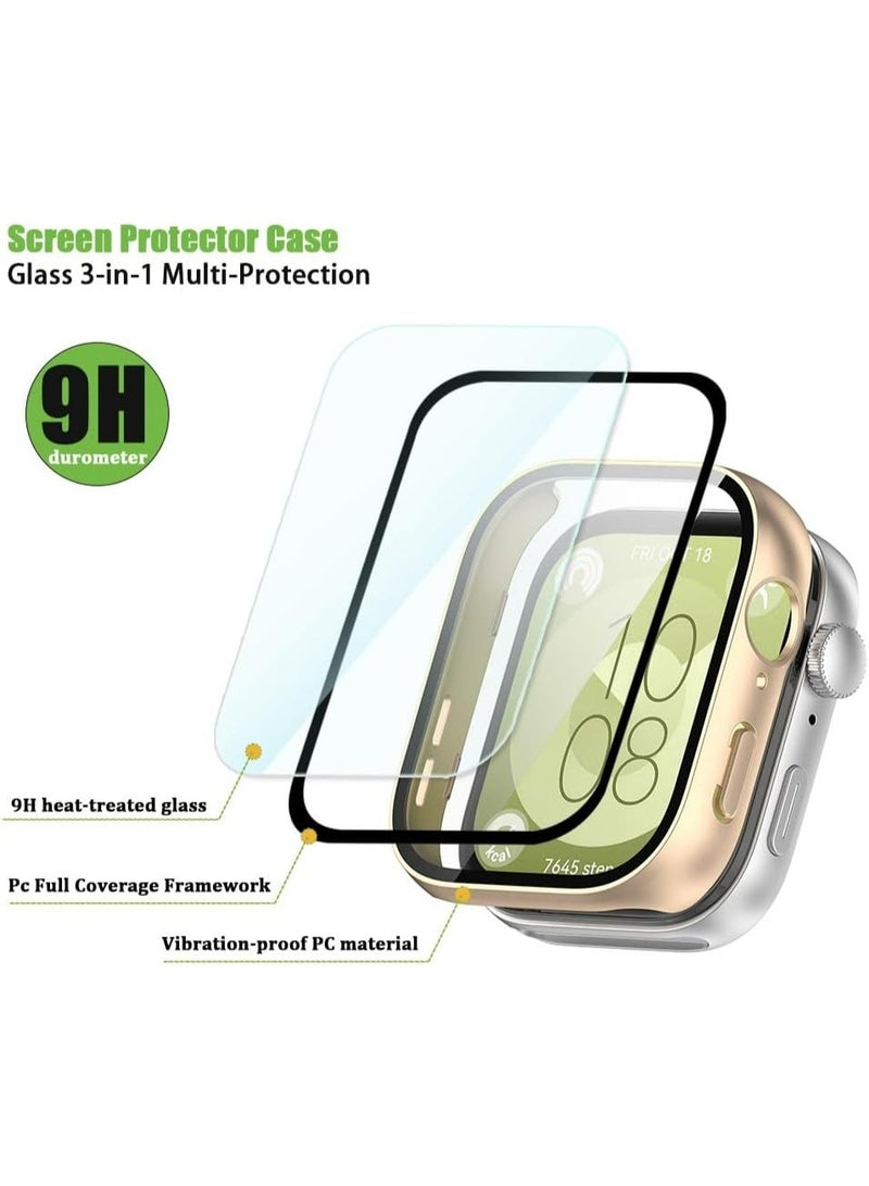 OLYSON 2 PCS Case for HUAWEI Watch Fit 5 Screen Protector, Soft TPU Case with Tempered Glass Screen Protector Bubble-Free Cover Slim HD Ultra-Thin Bumper, Black/Clear - Image 5