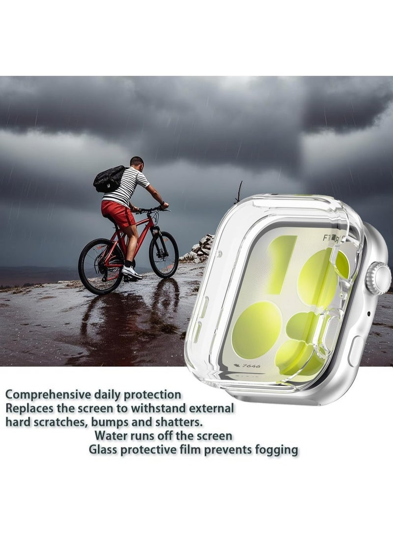 OLYSON 2 PCS Case for HUAWEI Watch Fit 5 Screen Protector, Soft TPU Case with Tempered Glass Screen Protector Bubble-Free Cover Slim HD Ultra-Thin Bumper, Black/Clear - Image 4