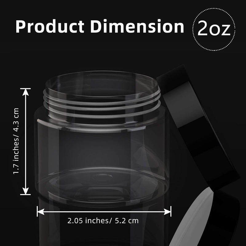 Patelai 4 Pieces Round Wide-mouth Leak Proof Plastic Container Jars with Lids for Travel Storage Makeup Beauty Products Face Creams Oils Salves Ointments DIY Making(2 Ounce,Black) - Image 4