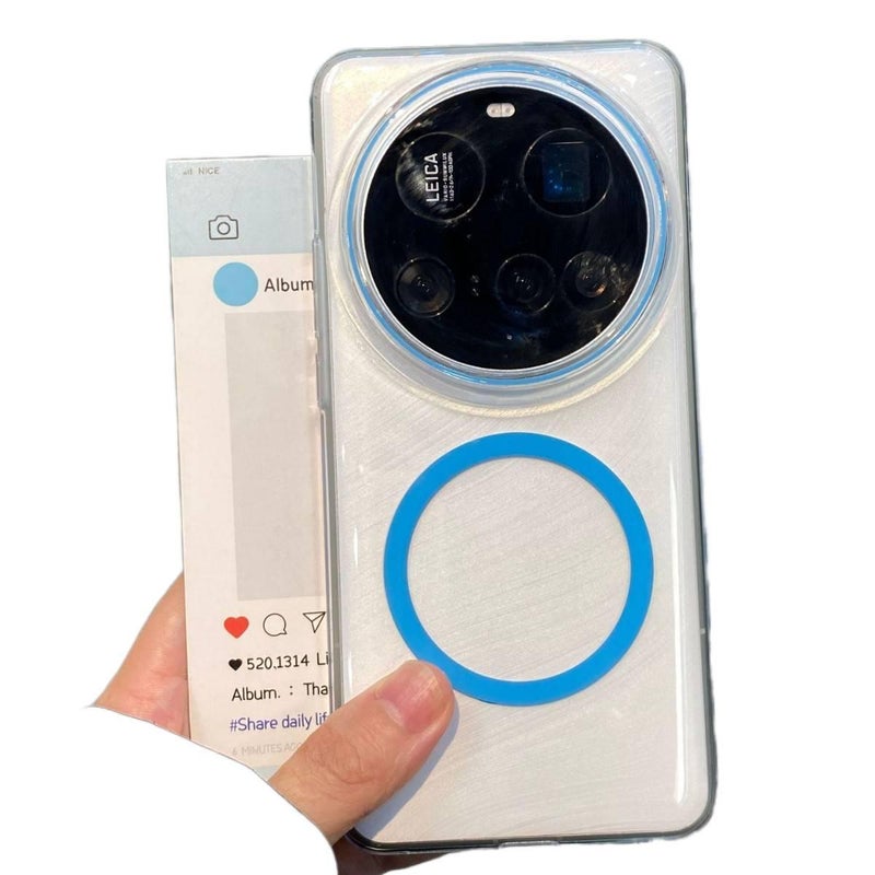 BB غطاء MagSafe، مقاوم للصدمات لـ Xiaomi 15 Pro، أزرق PC، حماية من السقوط مغناطيسي باللون الأزرق - Image 2