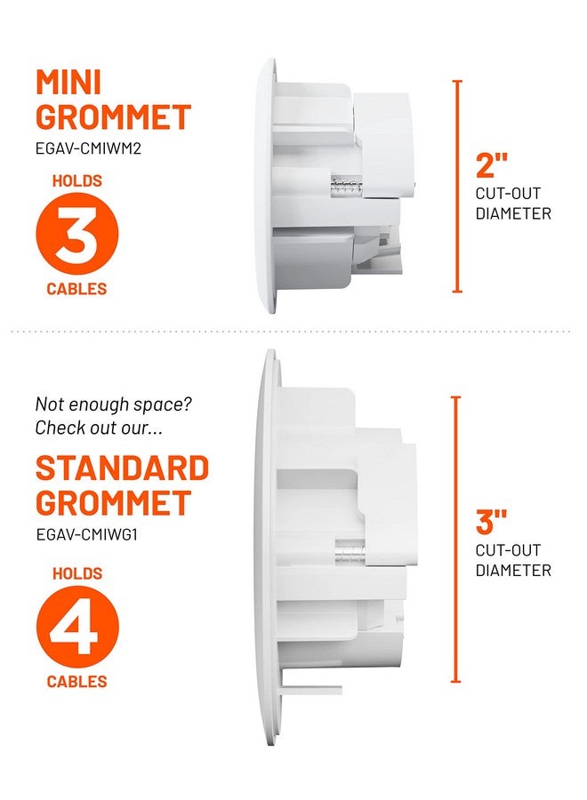 ECHOGEAR TV Cord Hider - 2.5" Mini in Wall Cable Management Kit Cord Concealer for Wall Mounted TVs - Easy 3-Step Install w/Locking Winged Grommets for Secure Fit - White - Image 5
