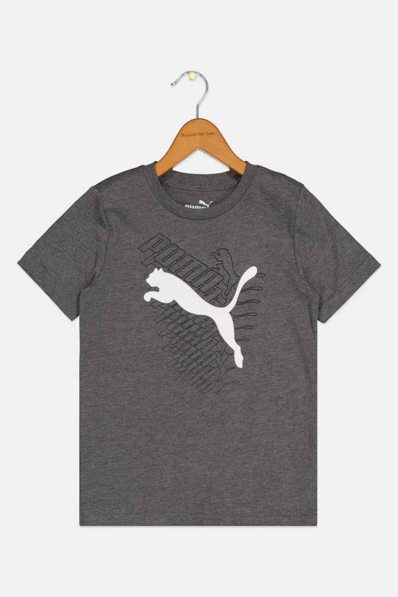 PUMA Kids Boy Sportswear Fit Short Sleeve Outdoor T-Shirt, Charcoal Heather - Image 2