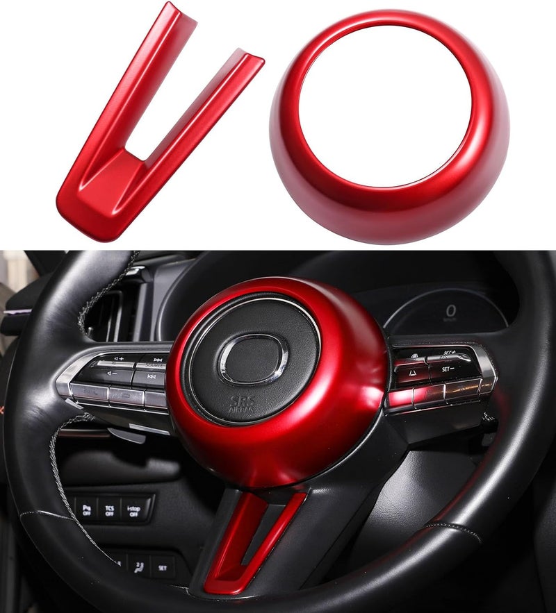 Birbenben Red Steering Wheel Covers for Mazda CX-50, Mazda 3, and CX-30 (2020-2025) - Image 1