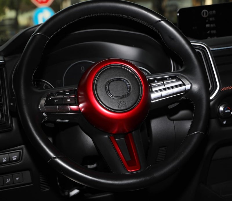 Birbenben Red Steering Wheel Covers for Mazda CX-50, Mazda 3, and CX-30 (2020-2025) - Image 3
