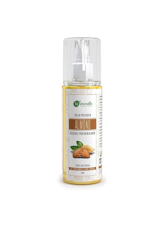 Naturalis Essence Of Nature Cold Pressed Carrier Oil For Skin Lightening, Pigmentation, Stretch Marks, Acne Scars, Wrinkles, Aging, 200 Ml (Almond)  - Image 1