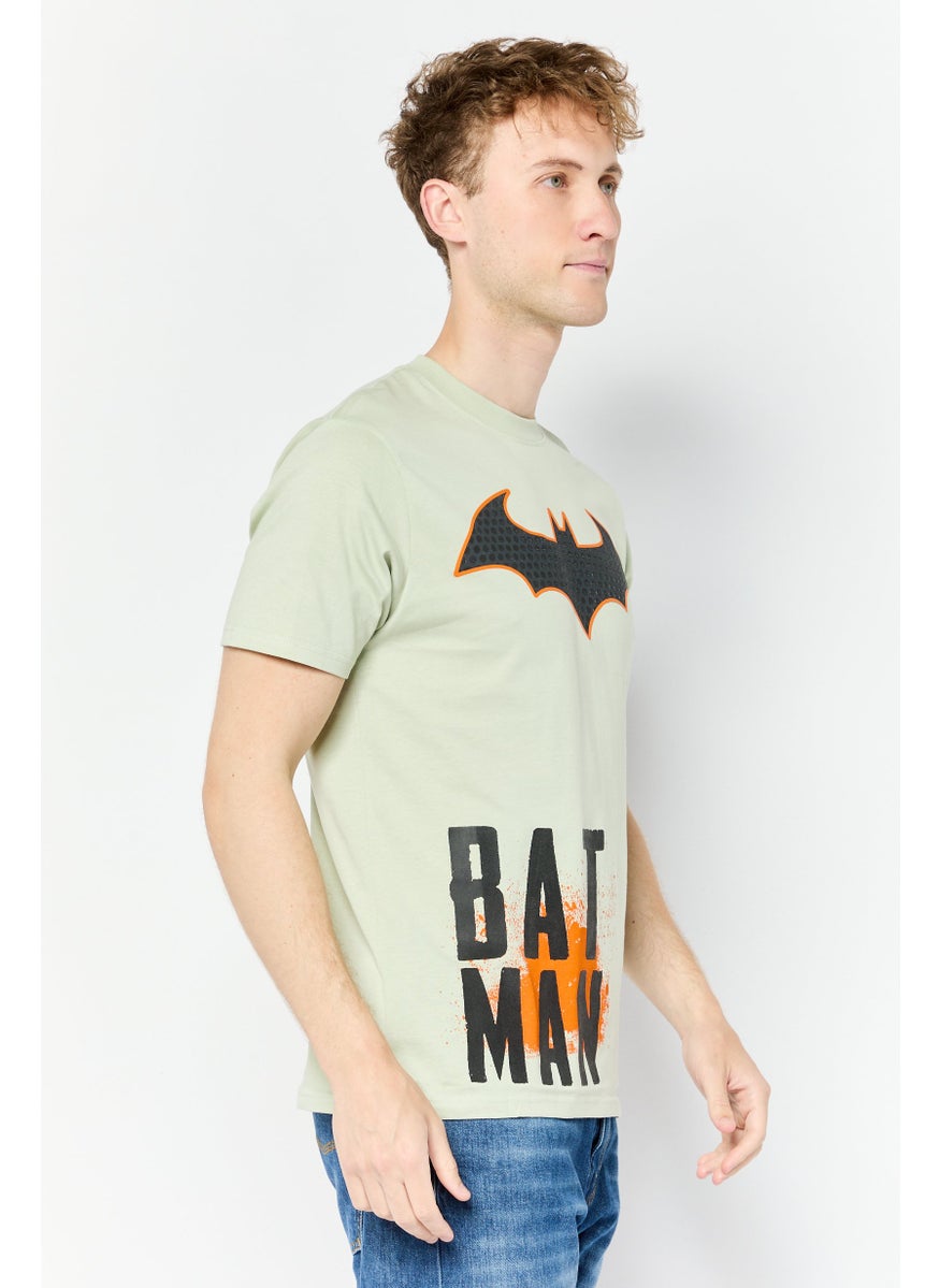 Batman DC Batman Men Crew Neck Short Sleeve Brand Logo T-Shirt, Olive  - Image 4
