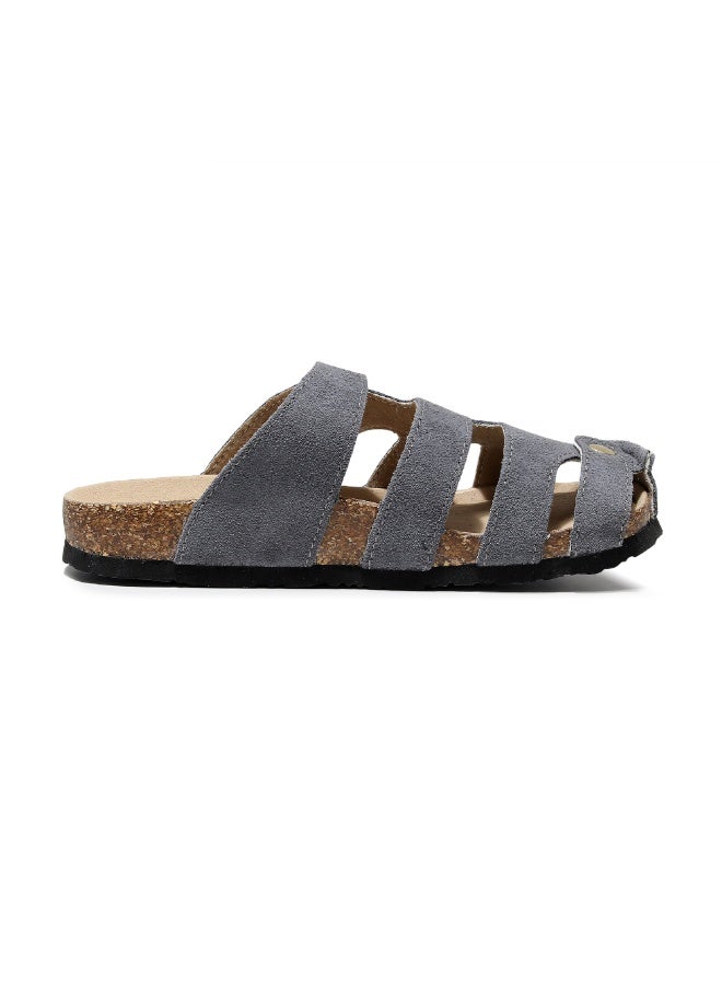 GUOLUOFEI Unisex Fisherman Clog – Suede Slip-On Cork Sandals with Adjustable Buckle & Contoured Cork Footbed Slippers Half-Slippers Over Sized - Image 3