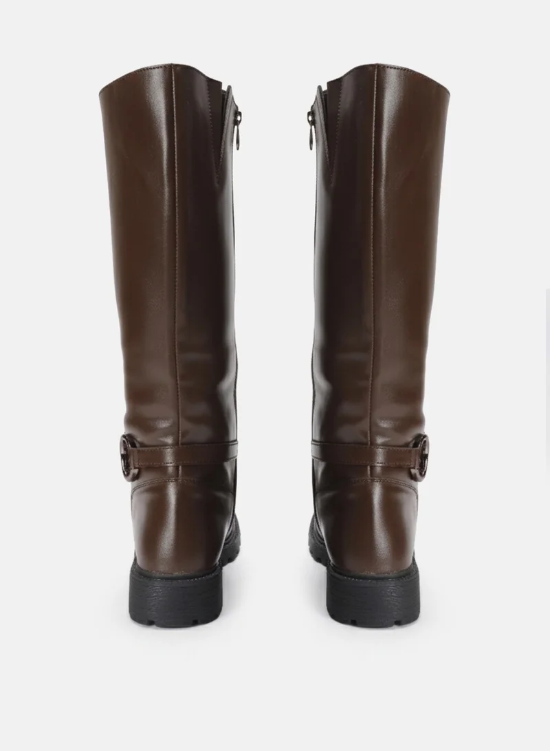 ZORIWORLD Brown Zoriworld Clyde Brown Boots 1.5'' Heel Rubber Sole  | Best Price UAE
