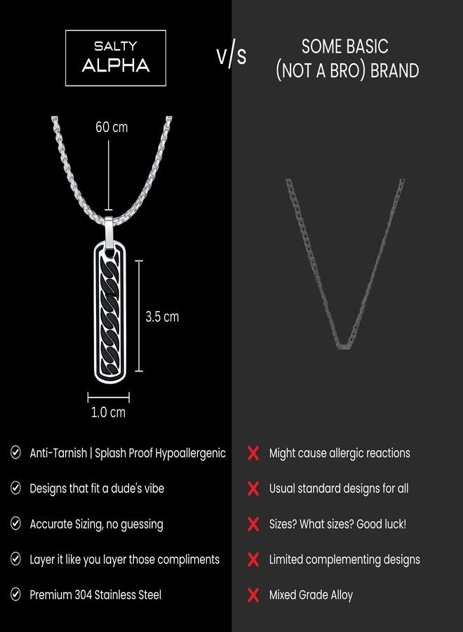 SALTY ALPHA Anti Tarnish Stainless Steel Gemini Apex Locket Neck Chain for Men | Stylish Pendant Necklace | Jewellery Accessories for Boys | Minimal Jewelry | Gifts for Boyfriend & Husband | Marriage, Birthday | Gift for Valentine Day - Image 4