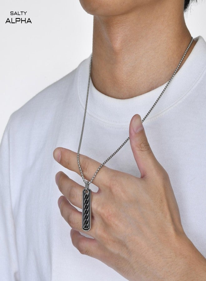 SALTY ALPHA Anti Tarnish Stainless Steel Gemini Apex Locket Neck Chain for Men | Stylish Pendant Necklace | Jewellery Accessories for Boys | Minimal Jewelry | Gifts for Boyfriend & Husband | Marriage, Birthday | Gift for Valentine Day - Image 3