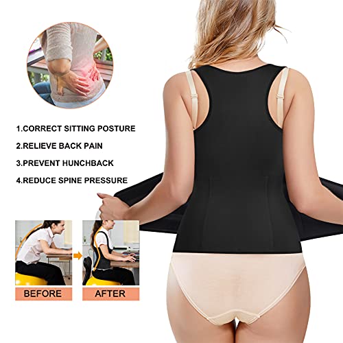 Eleady Waist Trainer Vest for Women Corset Trimmer Belt Slimming Body Shaper Tummy Control Cincher Workout Girdle (Black, Medium) - Image 4