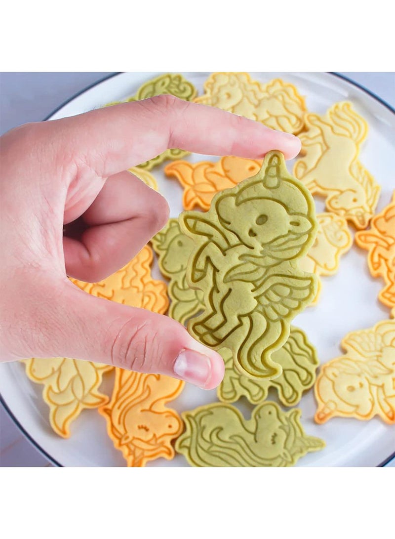 Sweet seven Delightful 3D Unicorn Cookie Cutter Set - 8-Piece Stamper Kit for Kids' Parties and Festivals - Image 2