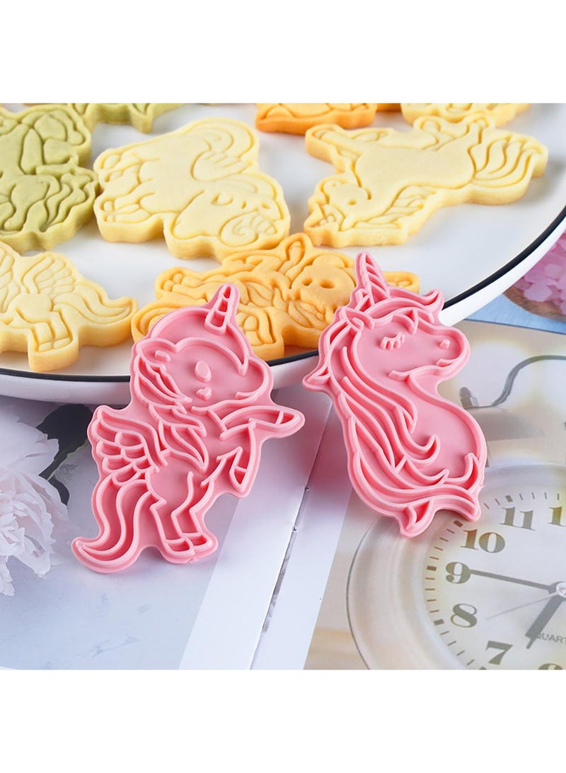 Sweet seven Delightful 3D Unicorn Cookie Cutter Set - 8-Piece Stamper Kit for Kids' Parties and Festivals - Image 3