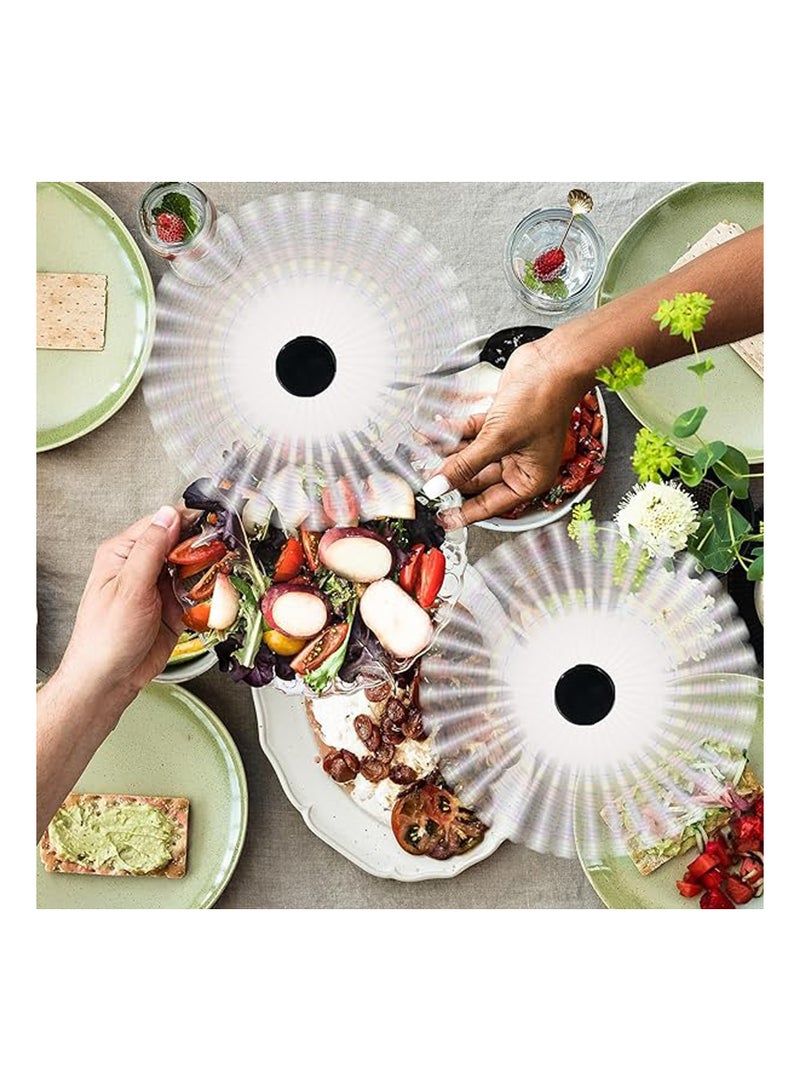 مروحة طاردة للذباب صديقة للبيئة - مروحة محمولة للحشرات للطاولات، والتخييم، والمنزل والمطاعم - ابقِ الذباب والناموس بعيدًا عن الطعام (2 قطعة) - Image 3