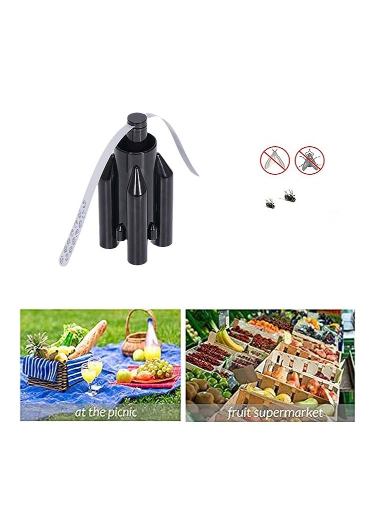 مروحة طاردة للذباب صديقة للبيئة - مروحة محمولة للحشرات للطاولات، والتخييم، والمنزل والمطاعم - ابقِ الذباب والناموس بعيدًا عن الطعام (2 قطعة) - Image 5