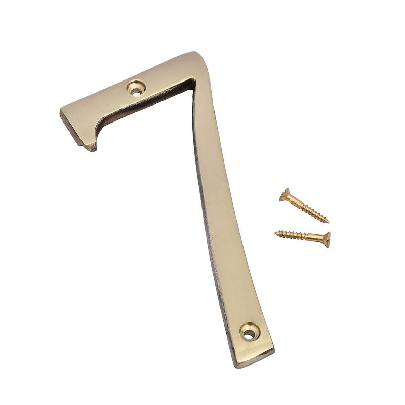AARGKRAFT AargKraft 4 Brass House Hotel Door Number Plaque Sticky Numeric Numerical Digit 09 7 Seven  - Image 1
