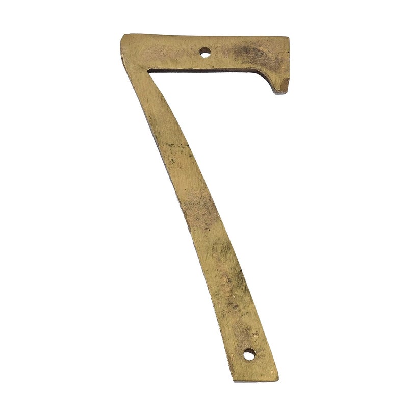 AARGKRAFT AargKraft 4 Brass House Hotel Door Number Plaque Sticky Numeric Numerical Digit 09 7 Seven  - Image 3