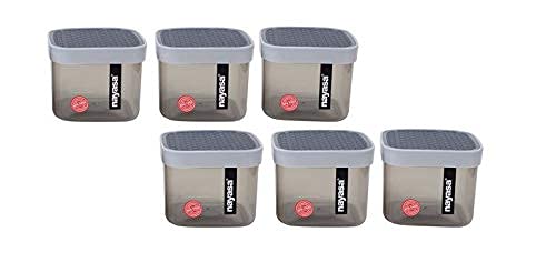 Nayasa Superplast Fusion Plastic Container Set, 750 ml, Set of 6 Grey - Image 1