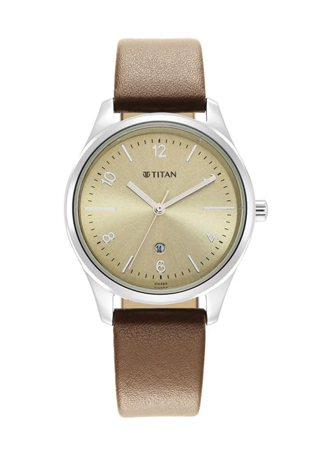 تيتان Leather Analog Wrist Watch 2639SL10