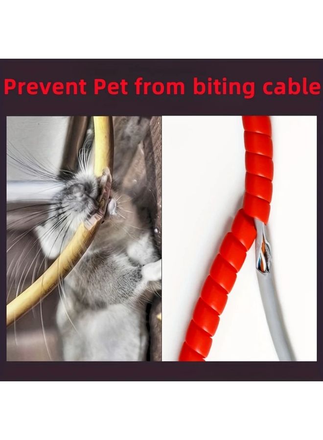 White Cat Cord Protector 78 74 Inch Inner Diameter 0 47 Inch Prevent Bites Organizer - Image 3