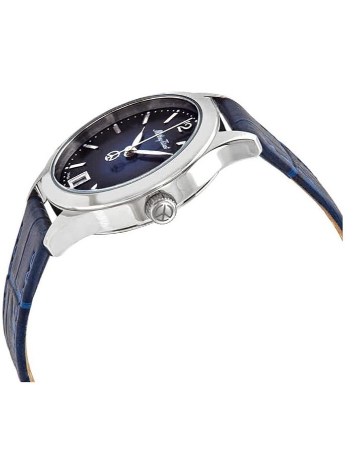 Mathey-Tissot Urban Leather Quartz Blue Dial Ladies Watch - D411ABU  - Image 2
