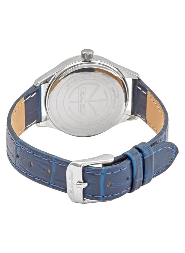 Mathey-Tissot Urban Leather Quartz Blue Dial Ladies Watch - D411ABU  - Image 3