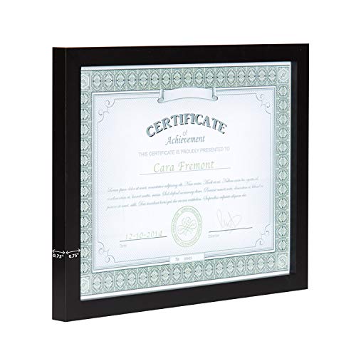 DesignOvation Gallery Wood Document Frame Set for Customizable Wall Display, 8.5x11, Black, Pack of 4 - Image 3