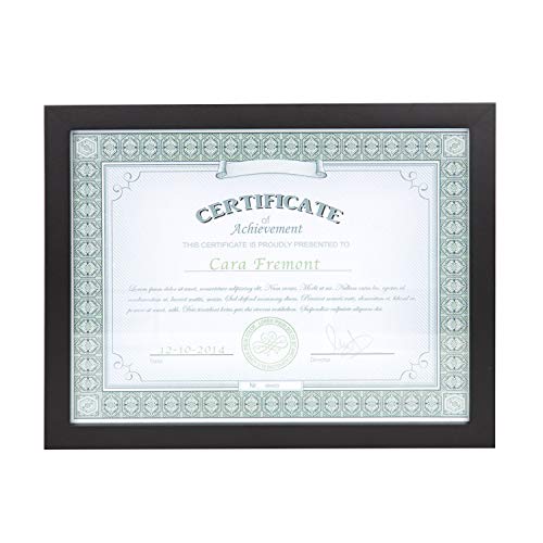 DesignOvation Gallery Wood Document Frame Set for Customizable Wall Display, 8.5x11, Black, Pack of 4 - Image 2